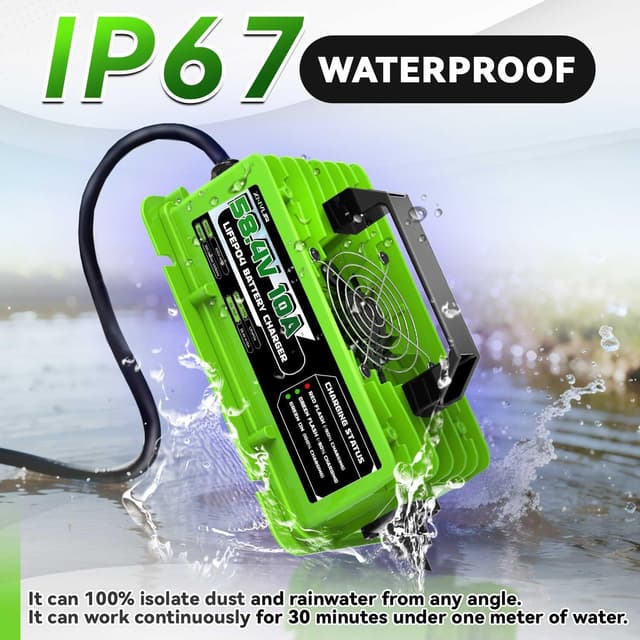 Detalle de Xnvua caricabatterie intelligente LiFePO4 automatico 58,4V 10A per batterie 48V (51,2V)