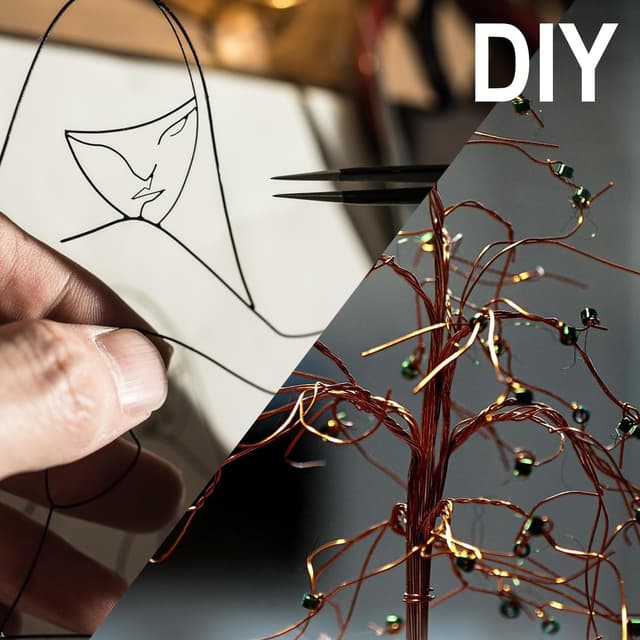 Detalle 2 de com-four 10x Blumenwickeldraht-Set (geglüht), Bindedraht auf Holzstab gewickelt, 0,65 mm, 1000 g