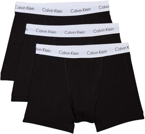 Detalle de Calvin Klein calzoncillos bóxer hombre Pack de 3 Cotton Stretch Trunks negros (XL)