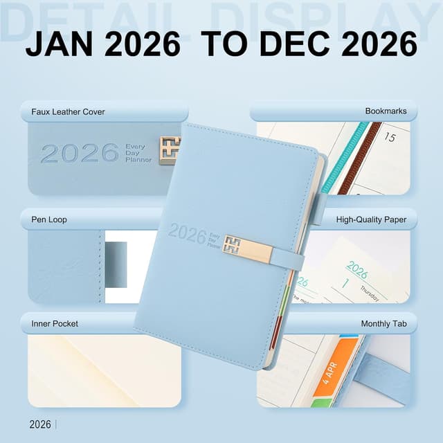 Detalle 2 de Agenda 2026 A5 página por día 📒