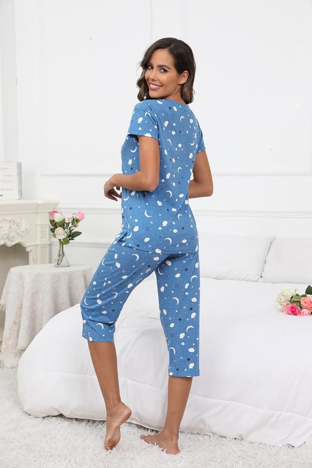 Detalle 2 de PNAEONG Women Pajama Set with Capri Pants