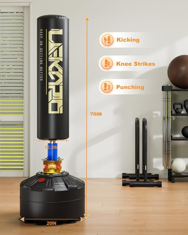 Detalle 2 de LEKÄRO Boxsack-Set mit 12OZ Handschuhen