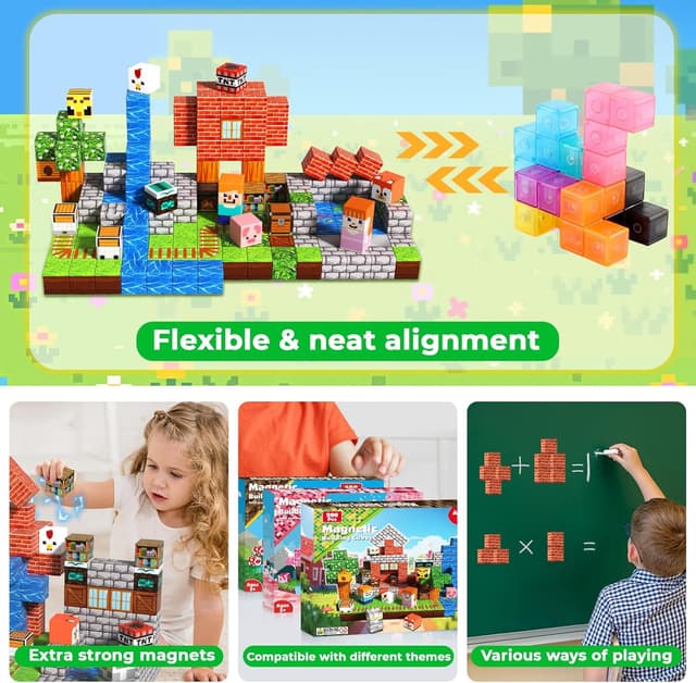 Thumbnail 4 de 200PCS Magnetic Blocks Forest Set