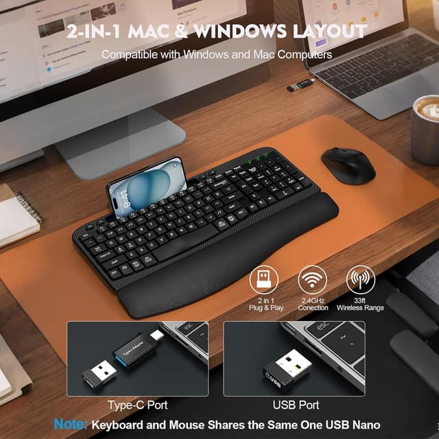 Thumbnail 5 de Wave Keys Wireless Keyboard Mouse Combo