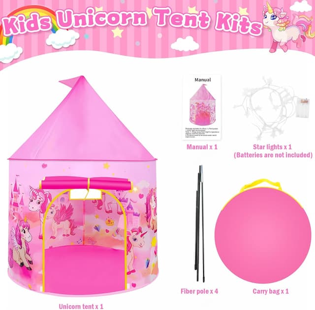 Thumbnail 5 de Pop Up Tent for Girls: Unicorn Playhouse for 3–7🎪