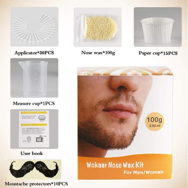 Detalle de Nose Wax 100g nose hair removal kit — 30 applicators