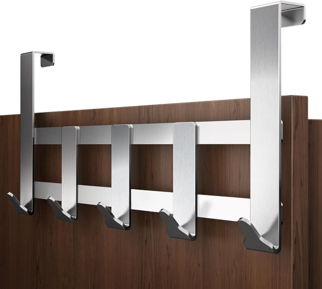 Detalle de Menz appendiabiti per porta regolabile con 5 ganci in acciaio inox