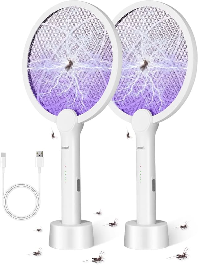 Detalle de Bavmosek Fliegenklatsche 4000V mit Ladestation