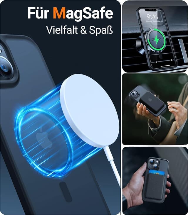 Detalle de TORRAS Guardian-Mag Serie Hülle für iPhone 13 mini (MagSafe) – schlank, stoßfest und mit integriertem Magnetring