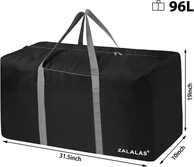 Detalle 2 de ZALALAS 96L Travel Duffle Bag (foldable holdall) – black