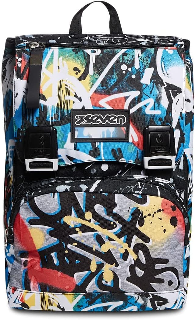 Detalle 2 de Seven Zaino Scuola Estensibile a doppio scomparto Nero/Navybush Boy (28 lt)