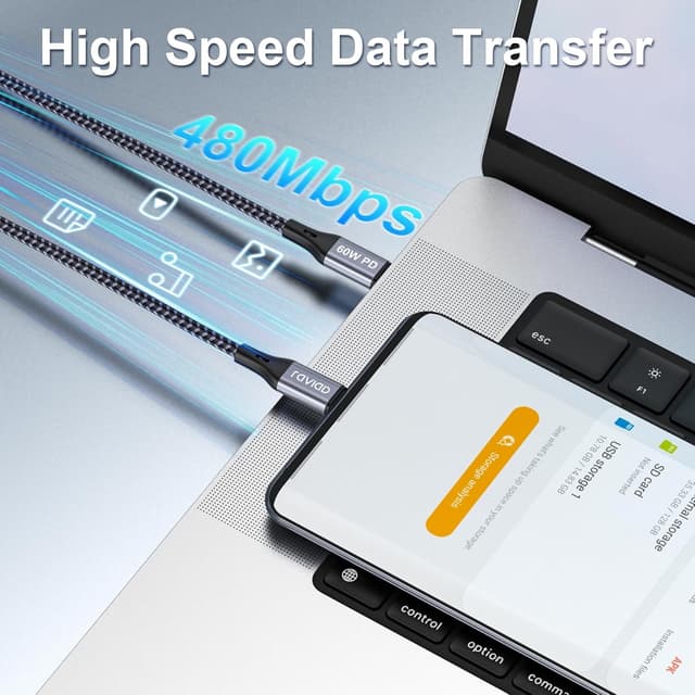 Thumbnail 3 de RAVIAD Cable USB C 1M 60W