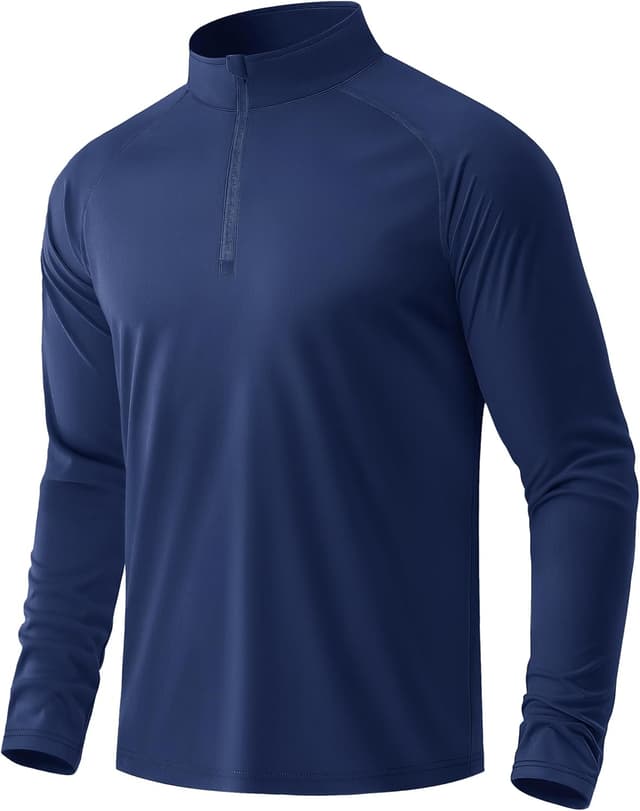 Detalle de MAGCOMSEN Men’s Long Sleeve 1/4 Zip Sun Protection UPF 50+ Rash Guard Top