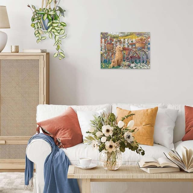 Detalle 2 de Ravensburger Cute Dogs in The Garden 500 Piece Jigsaw Puzzle (Age 10+) for Adults and Kids