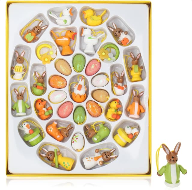Imagen de Com-four® 34x Figurines en bois Pâques 🎀 en OfertitasTOP
