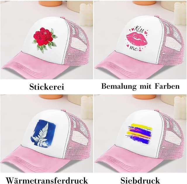 Detalle de TESIN 18er Sublimations-Basecaps-Set (Blanko) – verstellbar, atmungsaktiv mit Mesh-Rücken