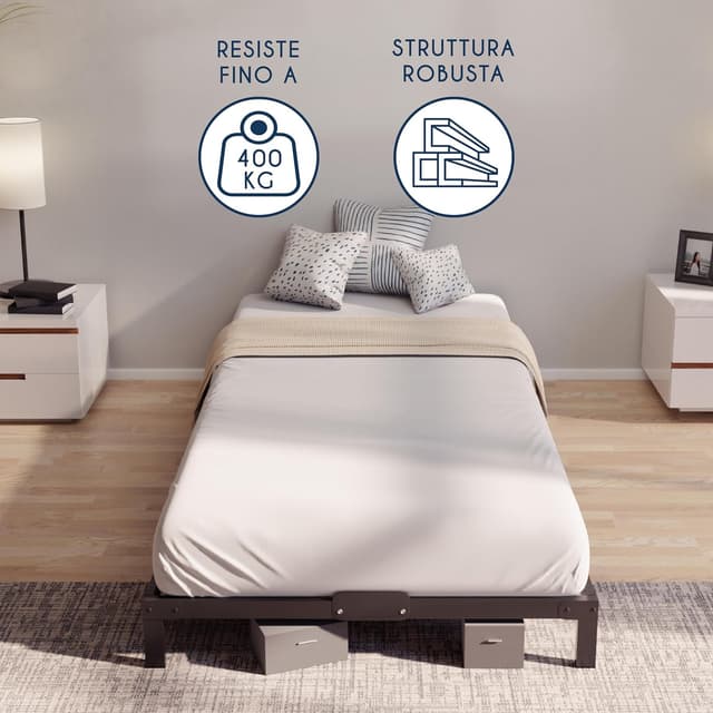 Thumbnail 2 de Dreamzie Letto Singolo 80x200 cm Metallo 25 cm