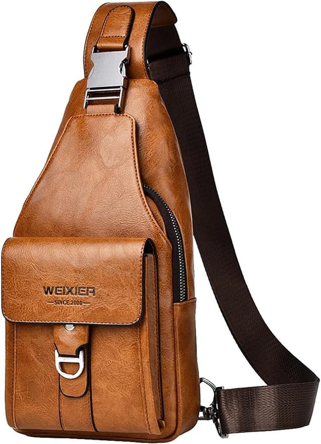 Imagen de Hjkiopc Sling Tasche Herren Leder Brusttasche en OfertitasTOP