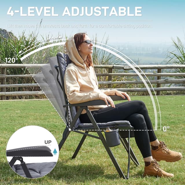 Detalle 2 de EVER ADVANCED luxury camping chair 150kg
