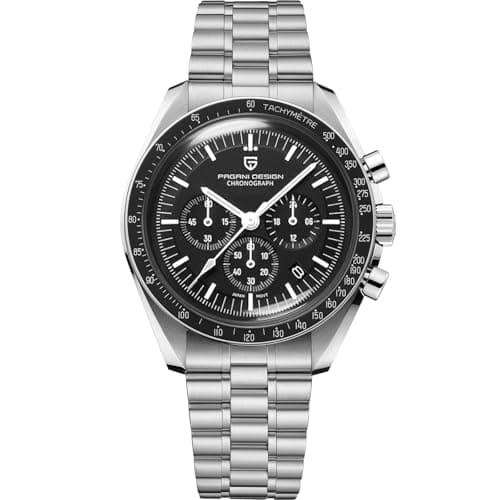 Detalle de LACZ DENTON Pagani para Hombre: reloj de diseño con cronógrafo analógico, cuarzo y resistencia al agua 100 m