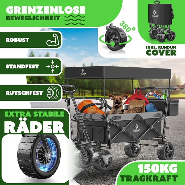 Detalle de KESSER GT9000 Bollerwagen faltbar 150kg