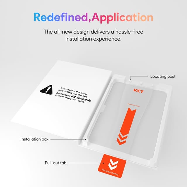Detalle de KCT 2-Pack Paperfeel Tempered Glass Screen Protector for iPad Air 11-inch (M4/M3/M2) with Bubble-Free Tray