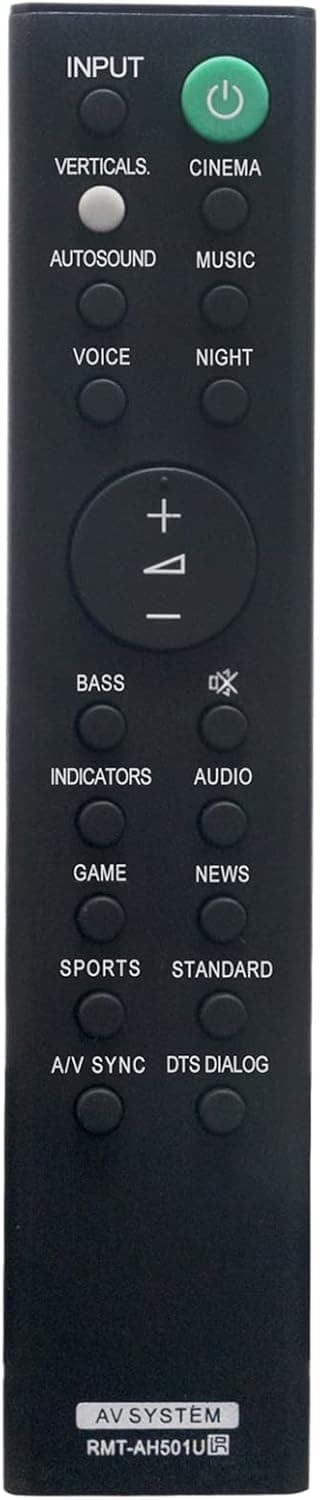 Detalle de VINABTY replacement remote control for Sony soundbar RMT-AH501U (HT-X8500)