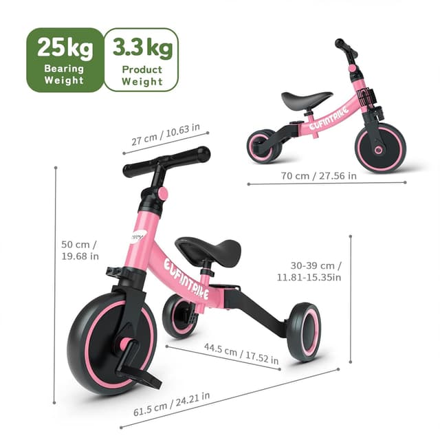 Thumbnail 6 de besrey 5-in-1 Toddler Bike for Ages 1–4