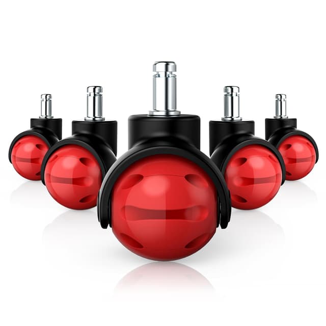 Detalle de WEWILL Kugel Bürostuhl Rollen 11×22 mm (5er Set) – 360° Allrichtungsrollen, leise & leichtgängig