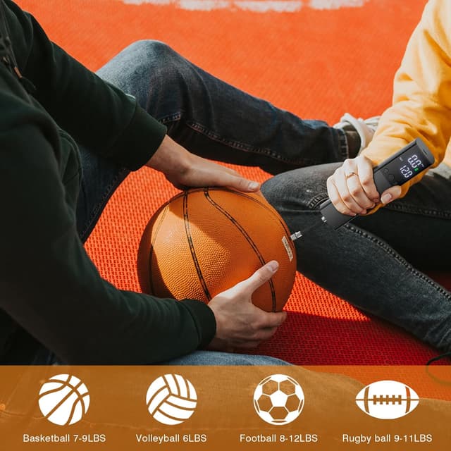 Detalle de Electric Ball Pump – Smart Air Pump with Accurate Pressure Gauge, LCD Display & Auto-Stop (Portable, USB Rechargeable)