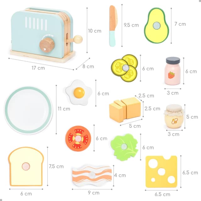 Thumbnail 5 de UMU Grille-Pain en Bois et Sandwich 17 pièces