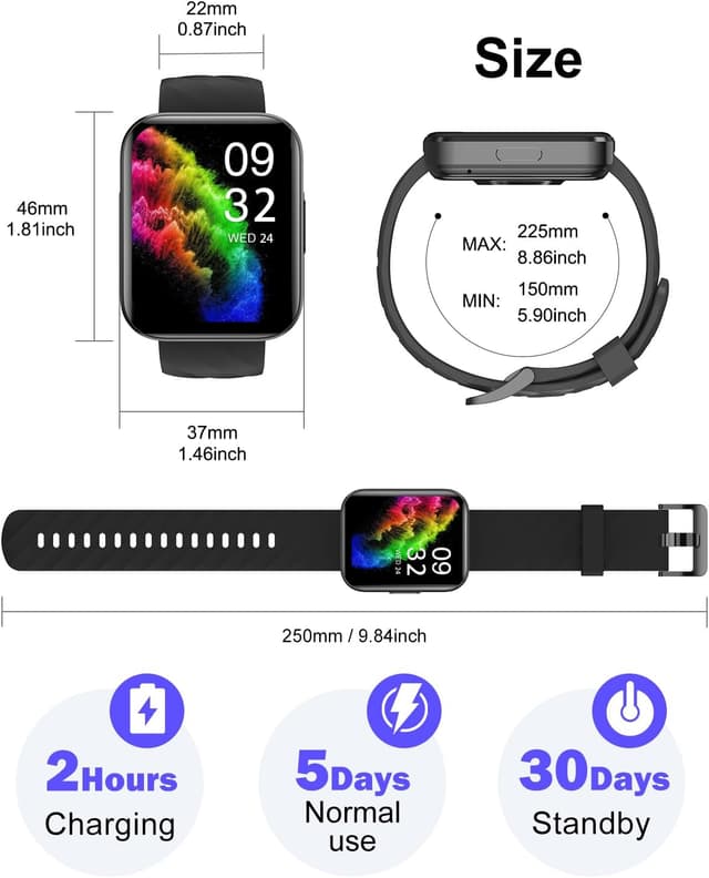 Thumbnail 7 de Dakofied Smartwatch IP68: Llamadas, Pulsómetro y Más