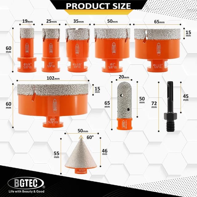 Thumbnail 2 de Tile Hole Saw Kit 9PCS