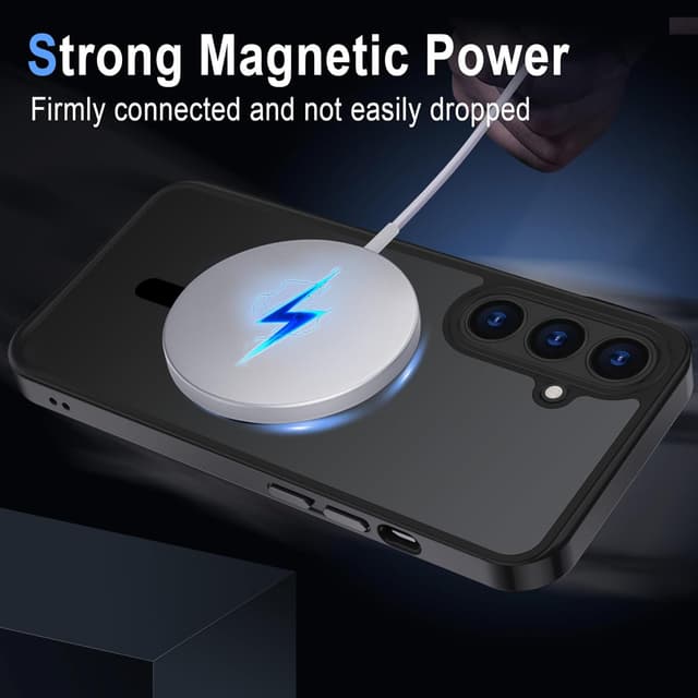 Detalle de XTCASE Cover magnetica per Samsung Galaxy S25 FE con compatibilità MagSafe, retro opaco anti-impronte e TPU antiurto