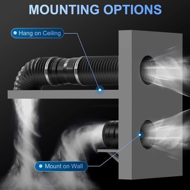 Thumbnail 2 de Hon&Guan 200mm Rohrventilator 1060 m³/h Rohrlüfter 🌀