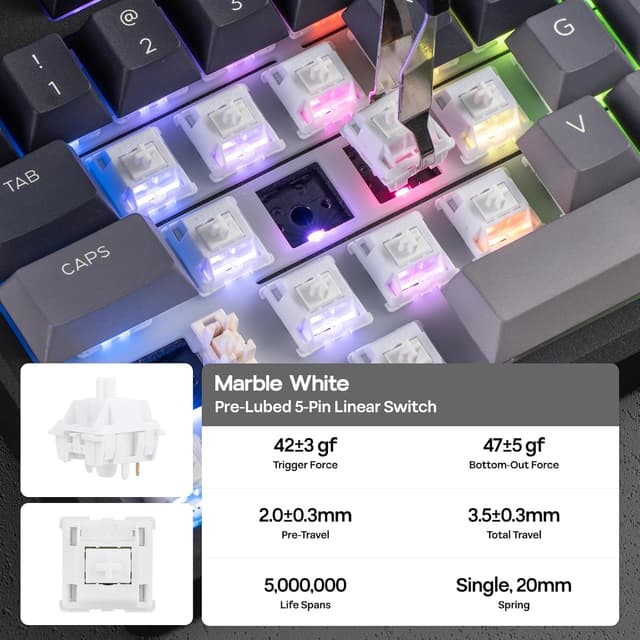 Thumbnail 6 de EPOMAKER Galaxy100 Lite QMK/VIA Mechanical Keyboard (Aluminum) with 8000mAh Battery, Numeric Keypad