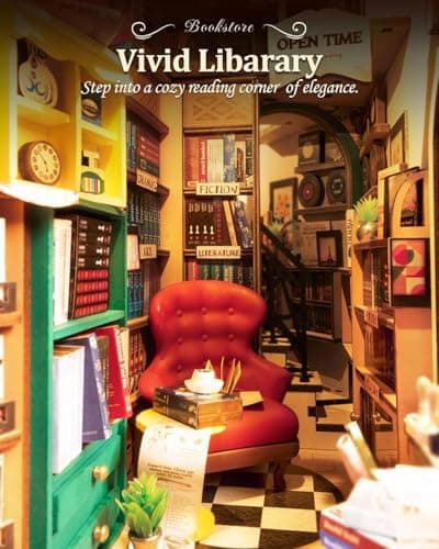 Detalle de ROBOTIME Book Nook Kit 🏡 Casa de Muñecas en Madera