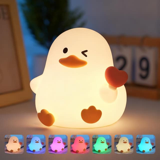 Thumbnail 6 de Wrischan Axolotl Night Light Kids – Soft Silicone Rechargeable LED Lamp with 7 Colours & 30‑Minute Timer