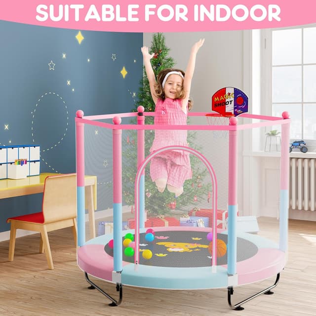 Thumbnail 4 de VGMiu 60" Trampoline for Kids 5 FT with Hoop