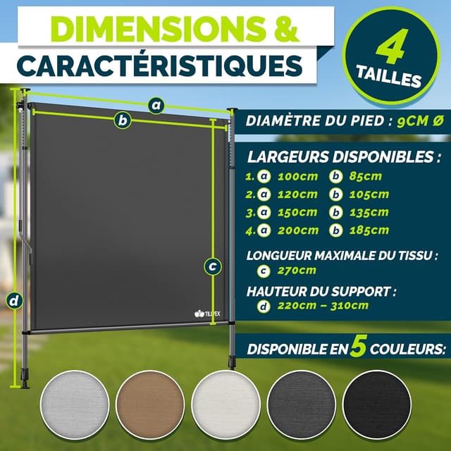 Thumbnail 6 de tillvex Store vertical 100 x 310 cm anthracite đ