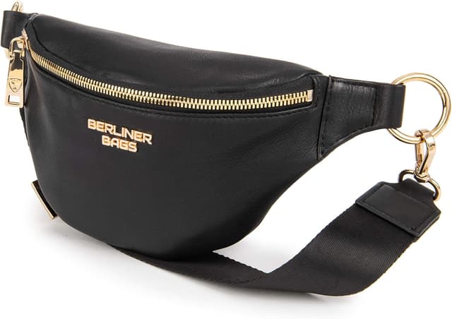 Detalle de Berliner Bags Mona : sac banane en cuir véritable avec sangle réglable