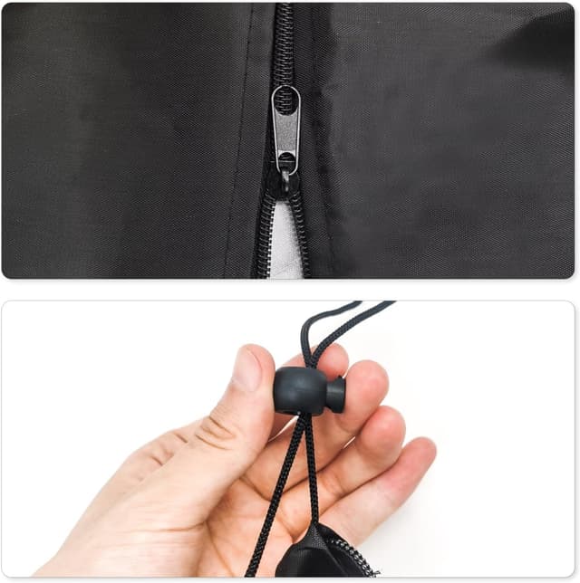 Detalle 2 de Patio waterproof hanging egg chair cover (115x190cm) in 210D Oxford fabric with zipper – Black