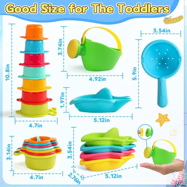 Thumbnail 5 de Bath Toys Caterpillar Set 13 PCS for 1 Year Old