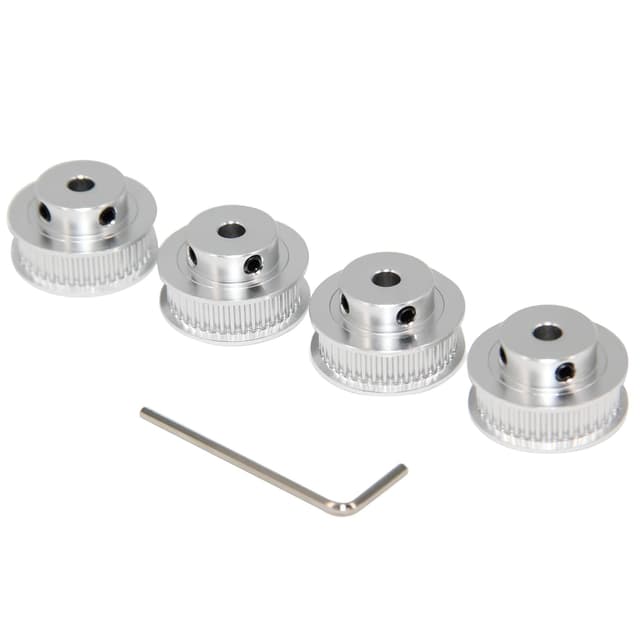 Detalle de Yeebyee 4x 2GT Zahnriemenscheibe mit 40 Zähnen, Bohrung 5 mm und 6 mm Riemenbreite (GT2, Aluminium)