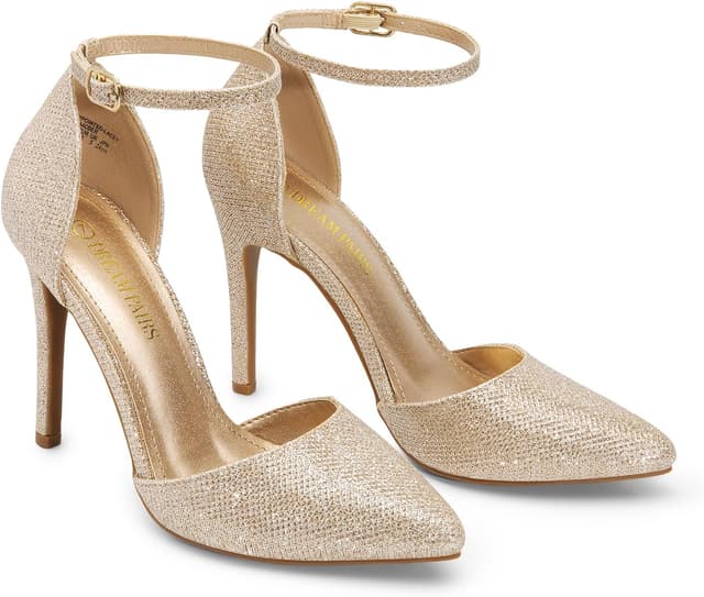 Detalle de DREAM PAIRS Escarpins femme à bout pointu et talon aiguille de 10 cm avec bride cheville