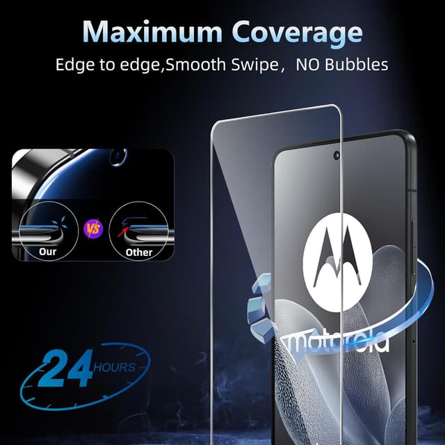 Detalle de Datree 3er-Set Panzerglas für Motorola Moto Edge 70 inkl. 3 Stück Kameraschutz (9H, bläschenfrei, HD)