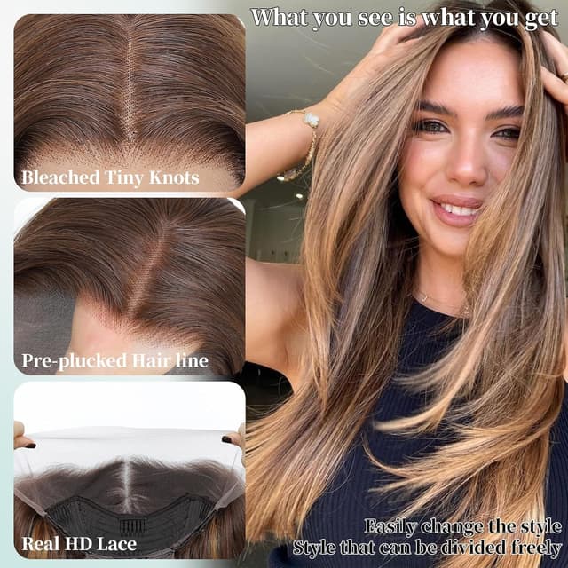 Detalle 2 de Honey Blonde 13x4 HD Lace Front Wig 26"