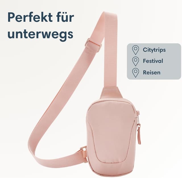 Detalle de LARKSON Nils Brusttasche Anti-Diebstahl Umhängetasche für Reise, Festival & City