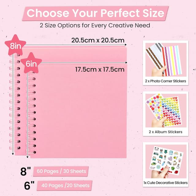 Thumbnail 1 de DazSpirit Fotoalbum zum Selbstgestalten 8 Zoll Rosa