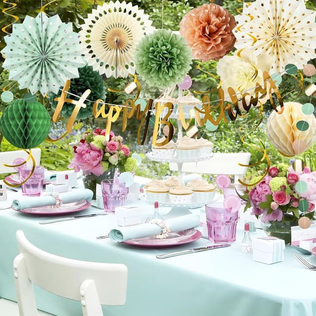 Thumbnail 5 de Almaxi Decoraciones cumpleaños verde beige 16 piezas